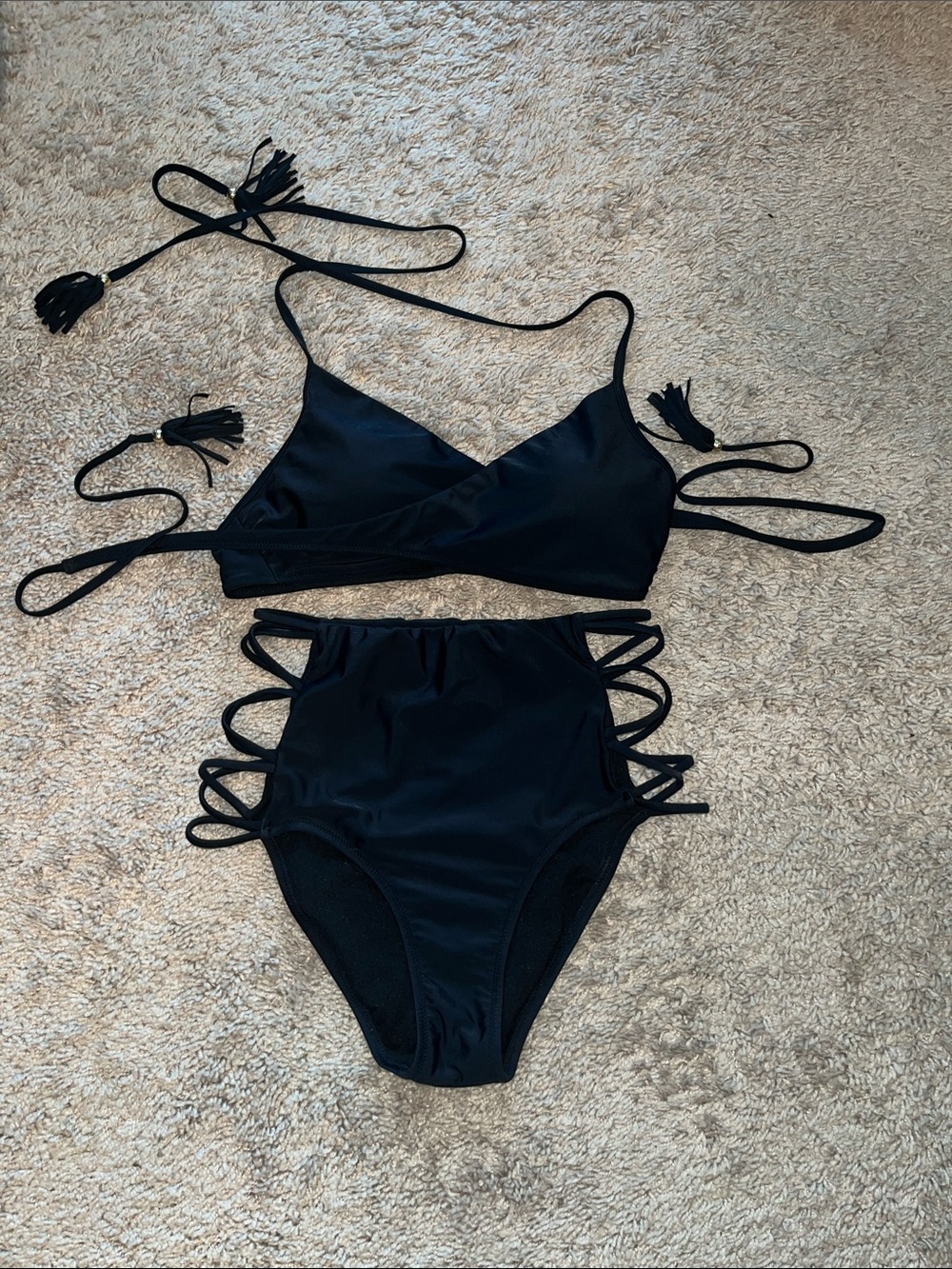 Abercrombie & Fitch Black Strappy High-Waist Bikini